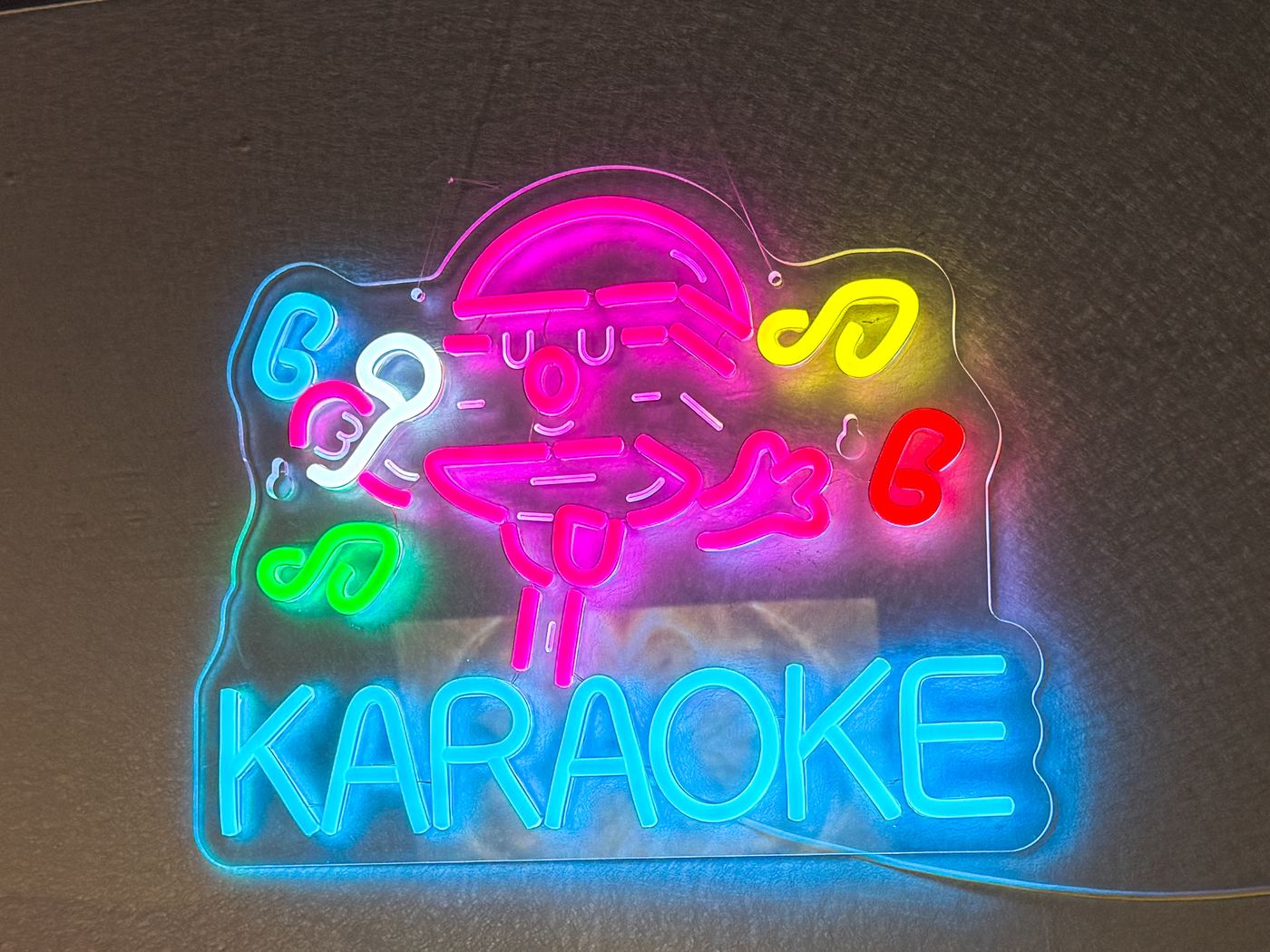 店内のKARAOKEのネオンサイン